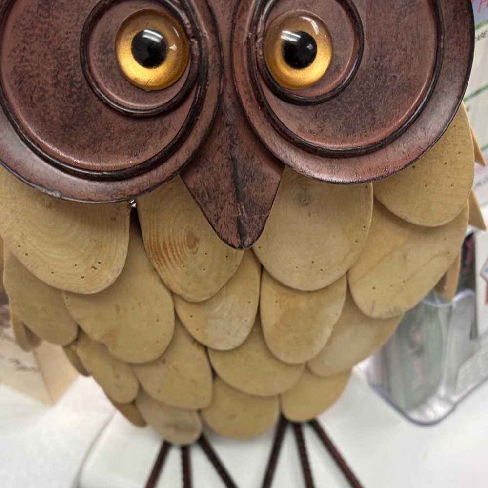 Wooden Owl Figurine -NWOT